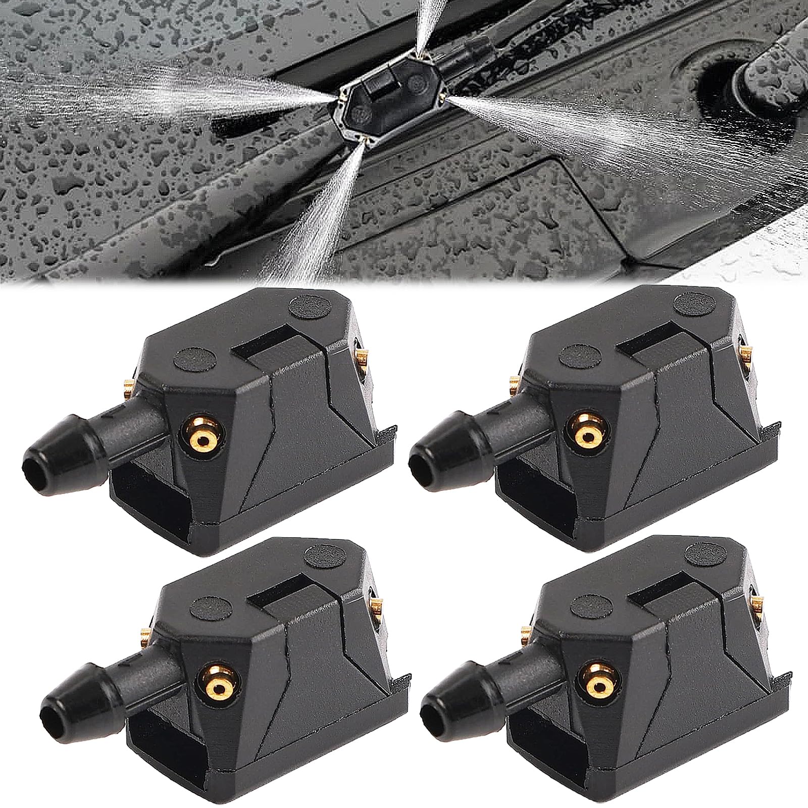4 Pièces Gicleur Essuie-Glace Universel - Buse Lave-Glace Avant Pour Bras 8mm 9mm - Voiture