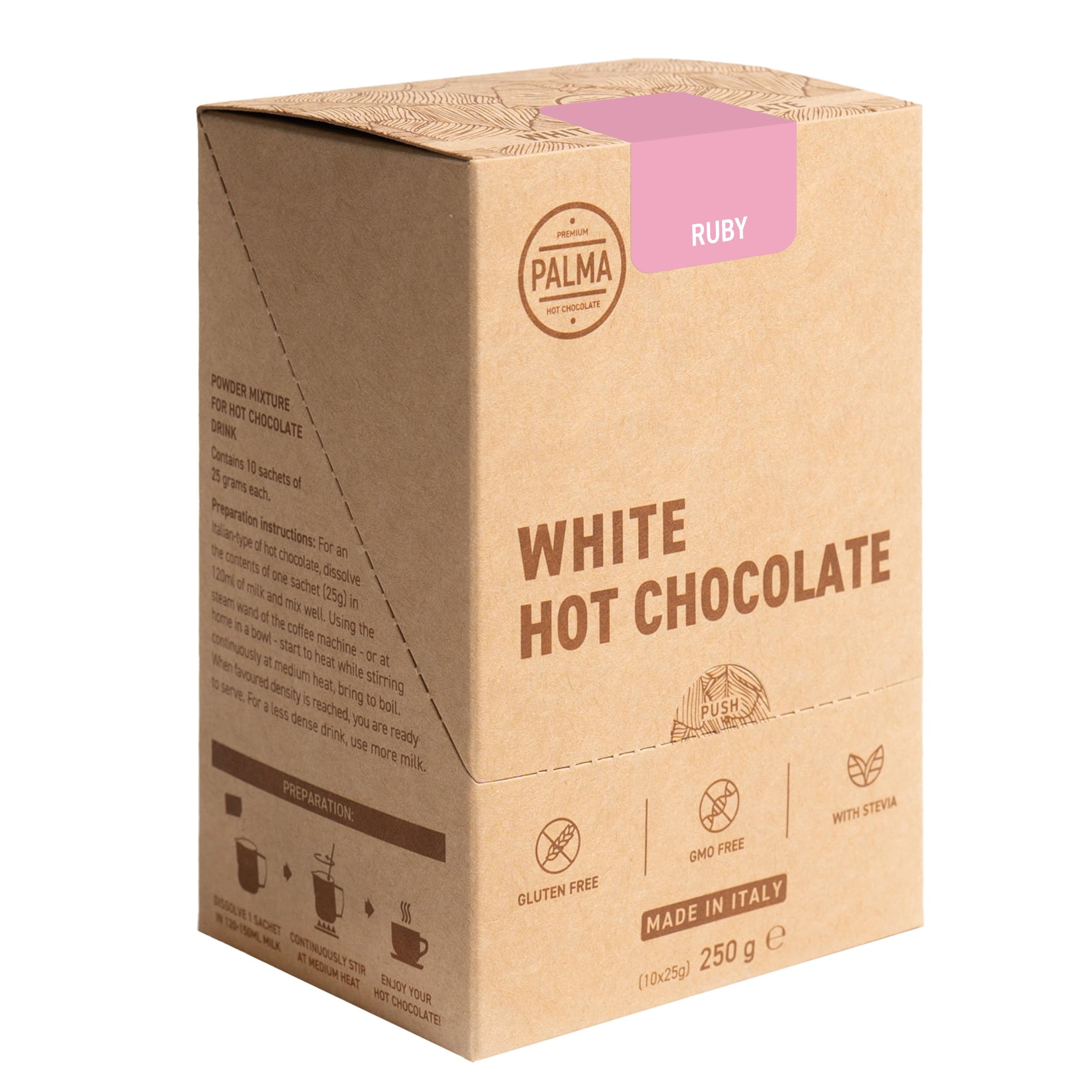 PALMA Italian Hot Chocolate Sachets - Ruby | 250g (10 Servings)