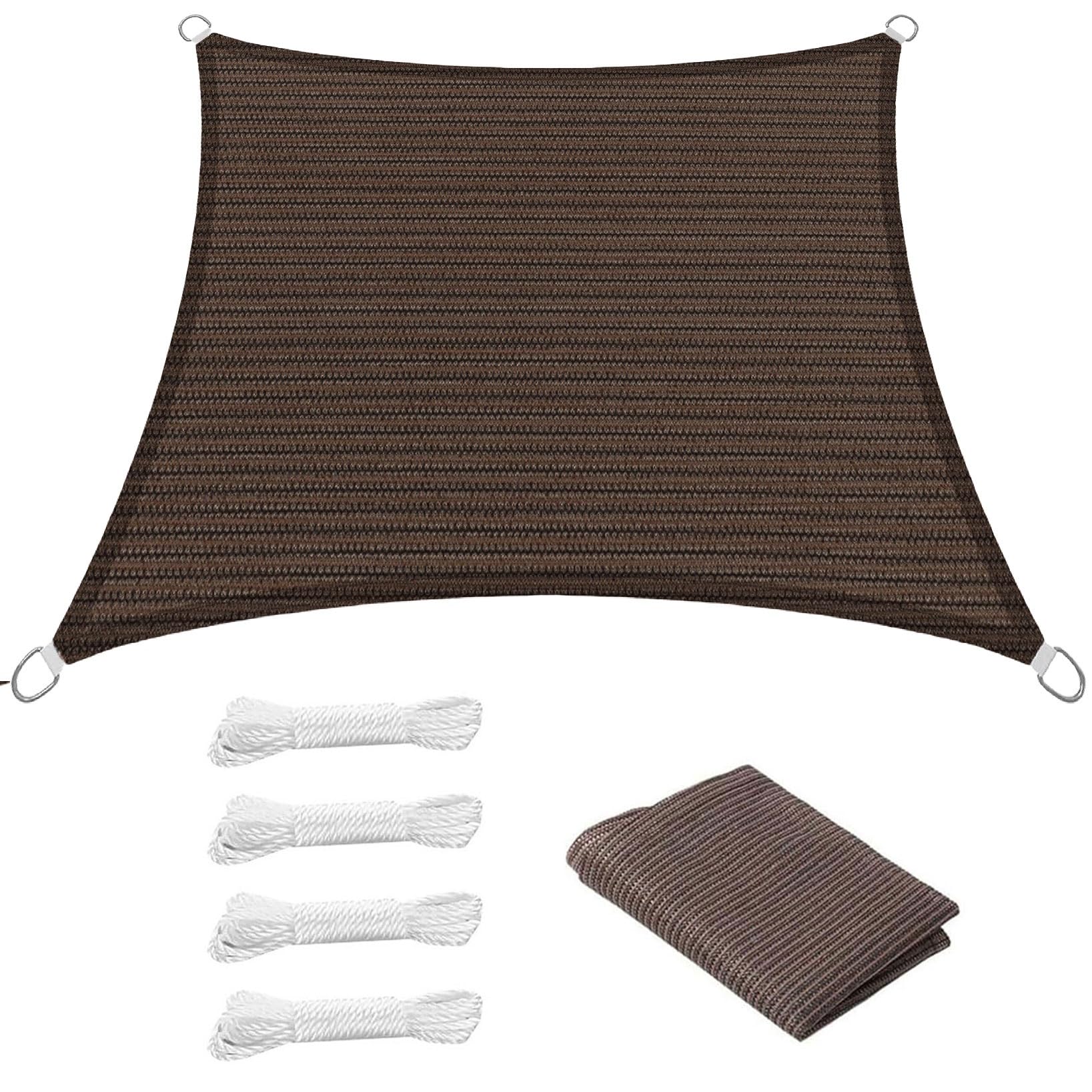 KLGFBDC Rectangular Awning Shade Net 240x330 cm 95% UV & Wind Protection Breathable HDPE Sunshade for Patio Garden Outdoor Use Adjustable with Cord Brown