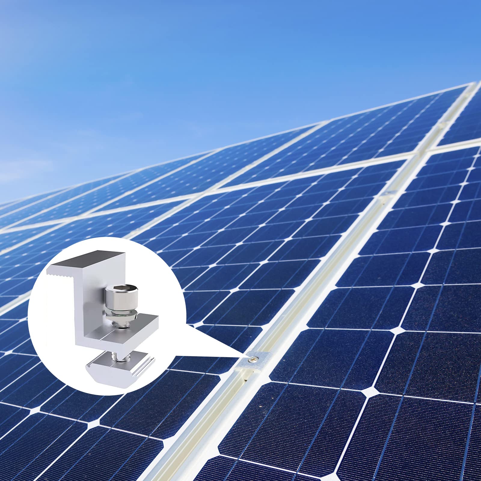 Set 4 Morsetti Regolabili Per Pannelli Solari - Supporti A Z Per Tetti, Camper, Barca