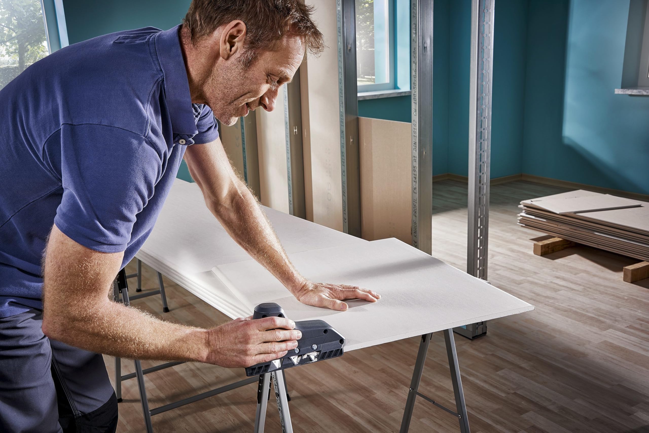 wolfcraft Pialla tripla lama I 4009000 I Per pannelli di cartongesso con bordi frontali perfettamente smussati