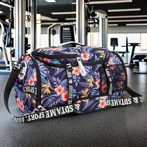 Miniatura 7 de Bolsa de lona para gimnasio, mochila de viaje con compartimento para calzado, para usarla de 4 formas, para mujeres y hombres, multifuncional, capa