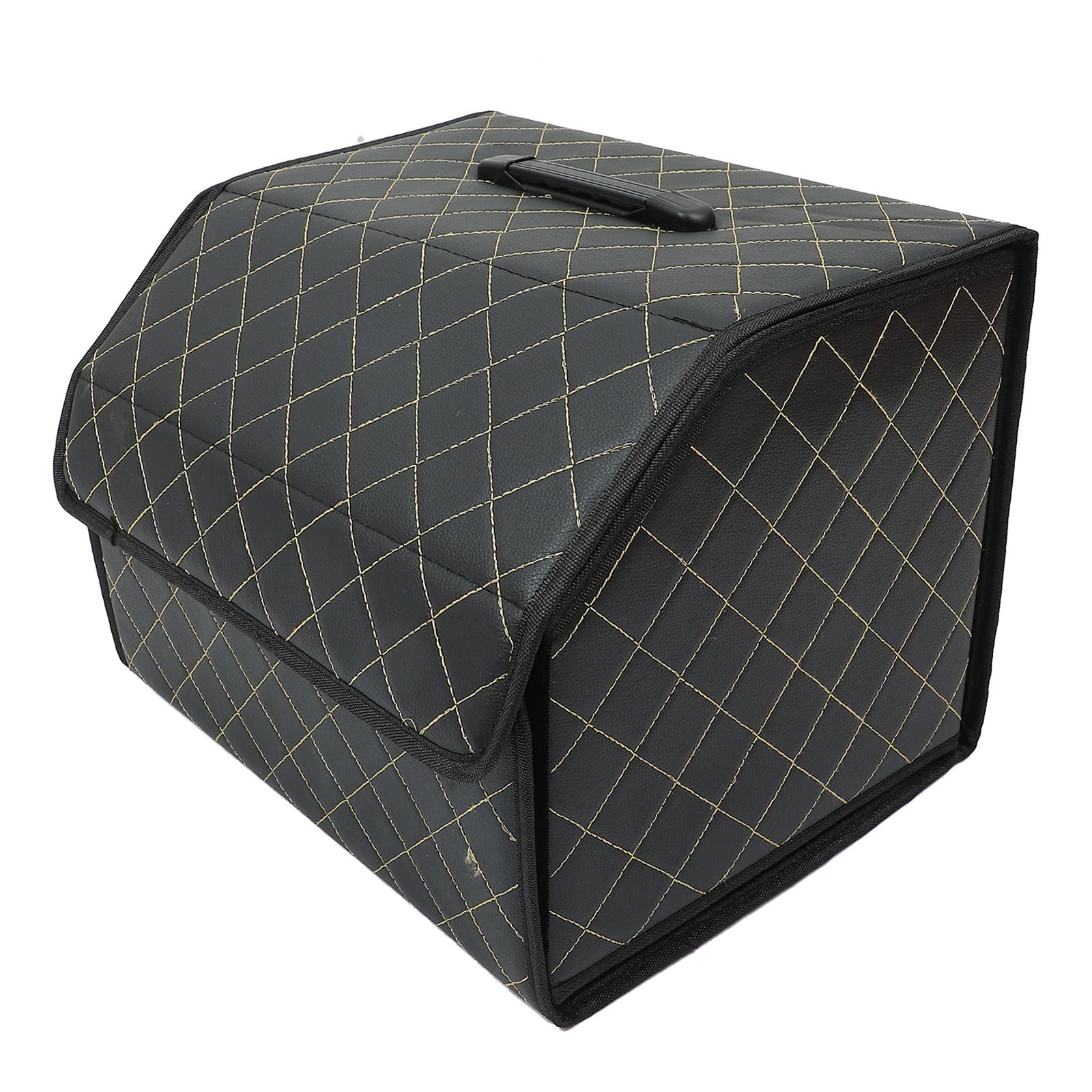 Organizer Scatola Resistente Bagagliaio in Auto Nero Cuoio Multiuso All'acqua Portaoggetti Pieghevole Elegante per Vano Posteriore Veicolo