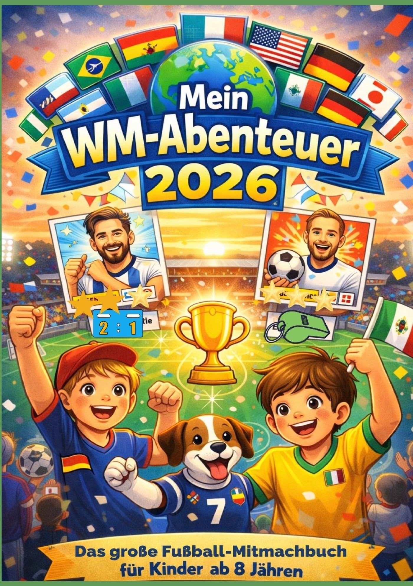 Mein WM-Abenteuer 2026“ – Das große Fußball-Mitmachbuch für Kinder ab 8 Jahren: Mit Spielplänen zum Ausfüllen, kniffligen Rätseln, coolen Fakten & echten Star-Momenten -...