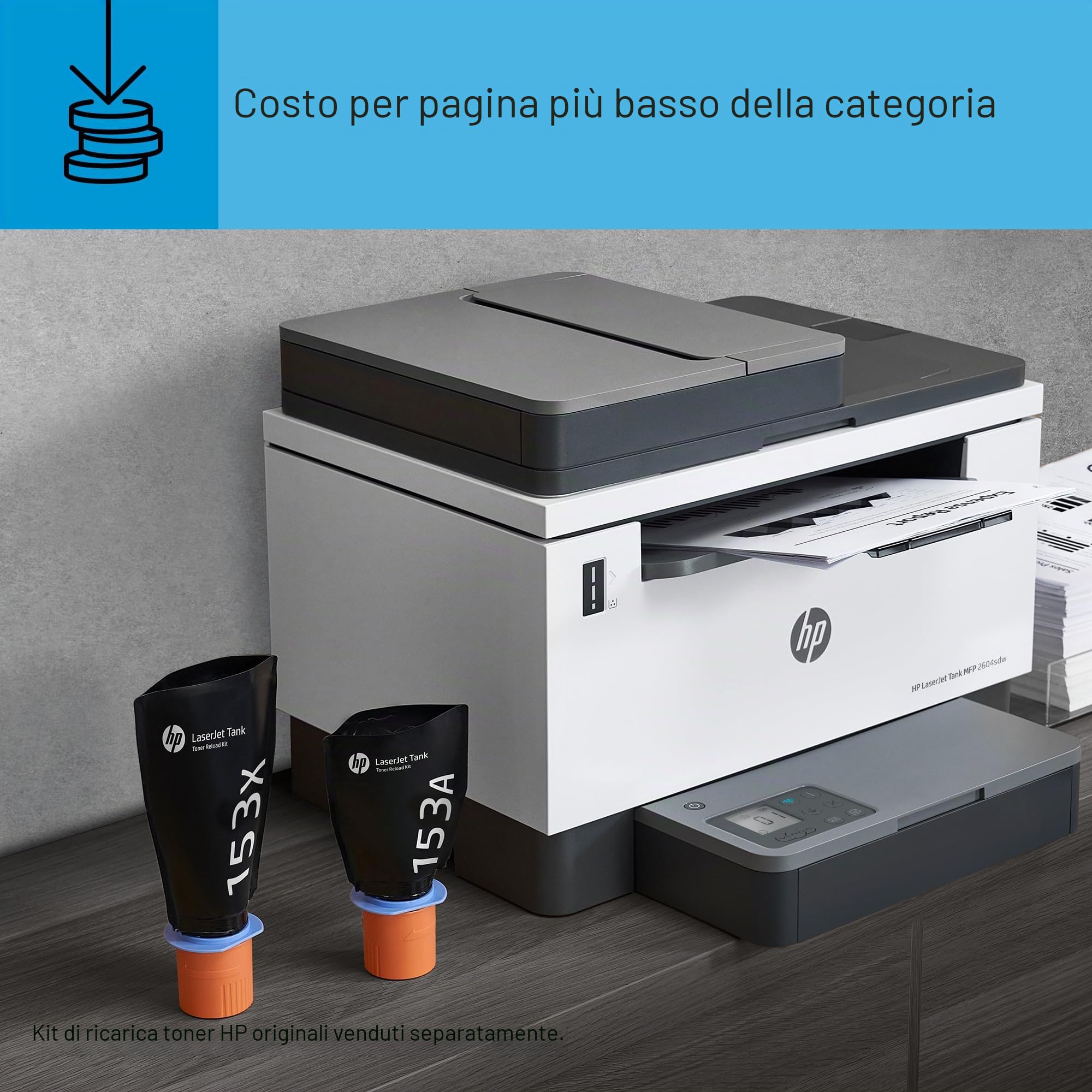 LaserJet Stampante multifunzione Tank 2604sdw, Bianco e Nero, Stampante aziendale, Stampa fronte/retro Scansione a posta