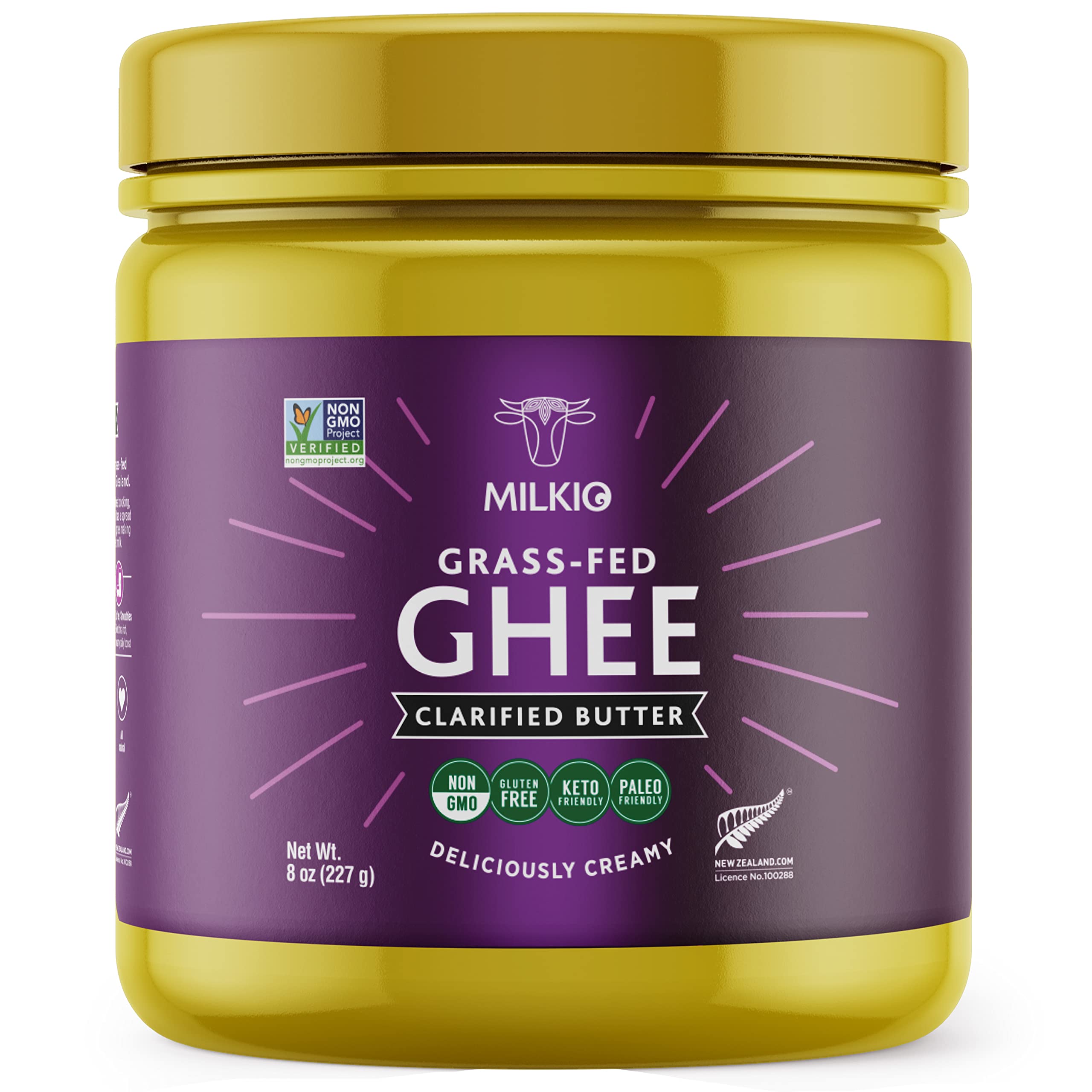 Buy MILKIO Grass Fed Ghee Clarified Butter, Paleo, Keto Friendly, Non