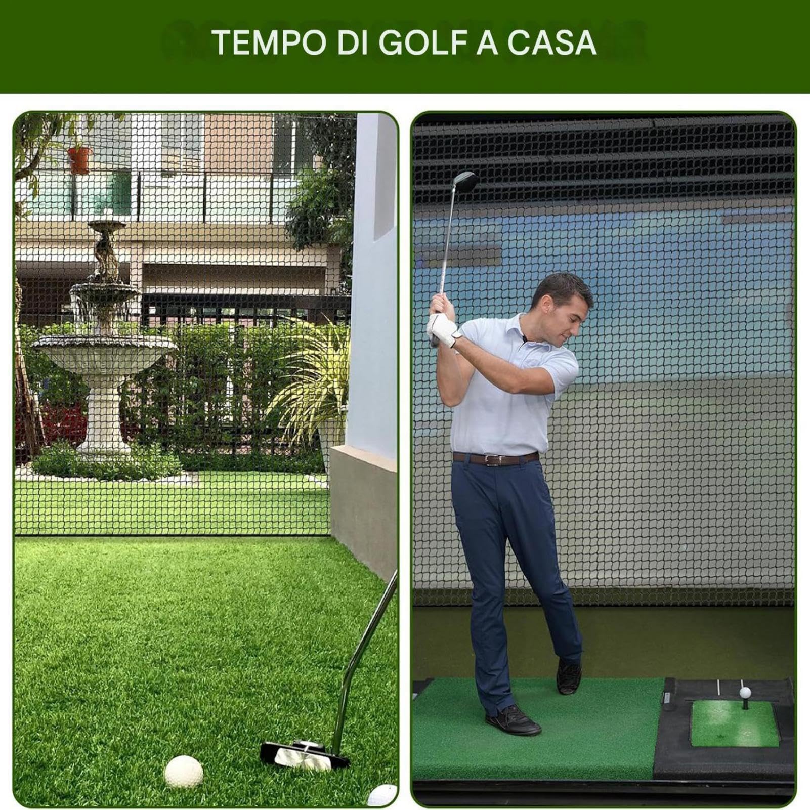 Rete da golf all'aperto, rete da golf indoor | 3x da golf palla da golf estenza di pratica,Guida a rete, rete da chipping di hockey, simulatore per esterni, pesante per il giardino esterno