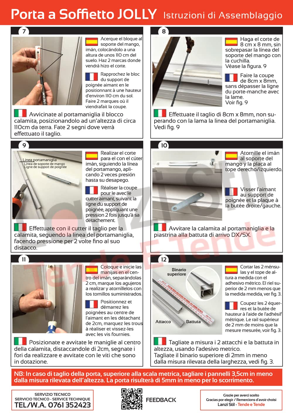 Puerta plegable en kit - PREMONTADA mod. JOLLY, medidas de 0-71 a 121cmx220H en PVC, bricolaje facil de armar con solo 10 tornillos, instrucciones claras y videos (Medida 96-109 x 220H, Blanco)