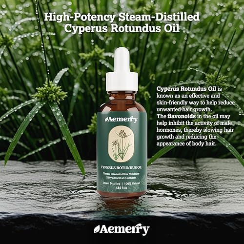 Miniatura 3 de Aceite Cyperus Rotundus Aceite natural de Cyperus Rotundus para depilación, suero inhibidor puro del cabello, ralentiza y reduce el recrecimiento
