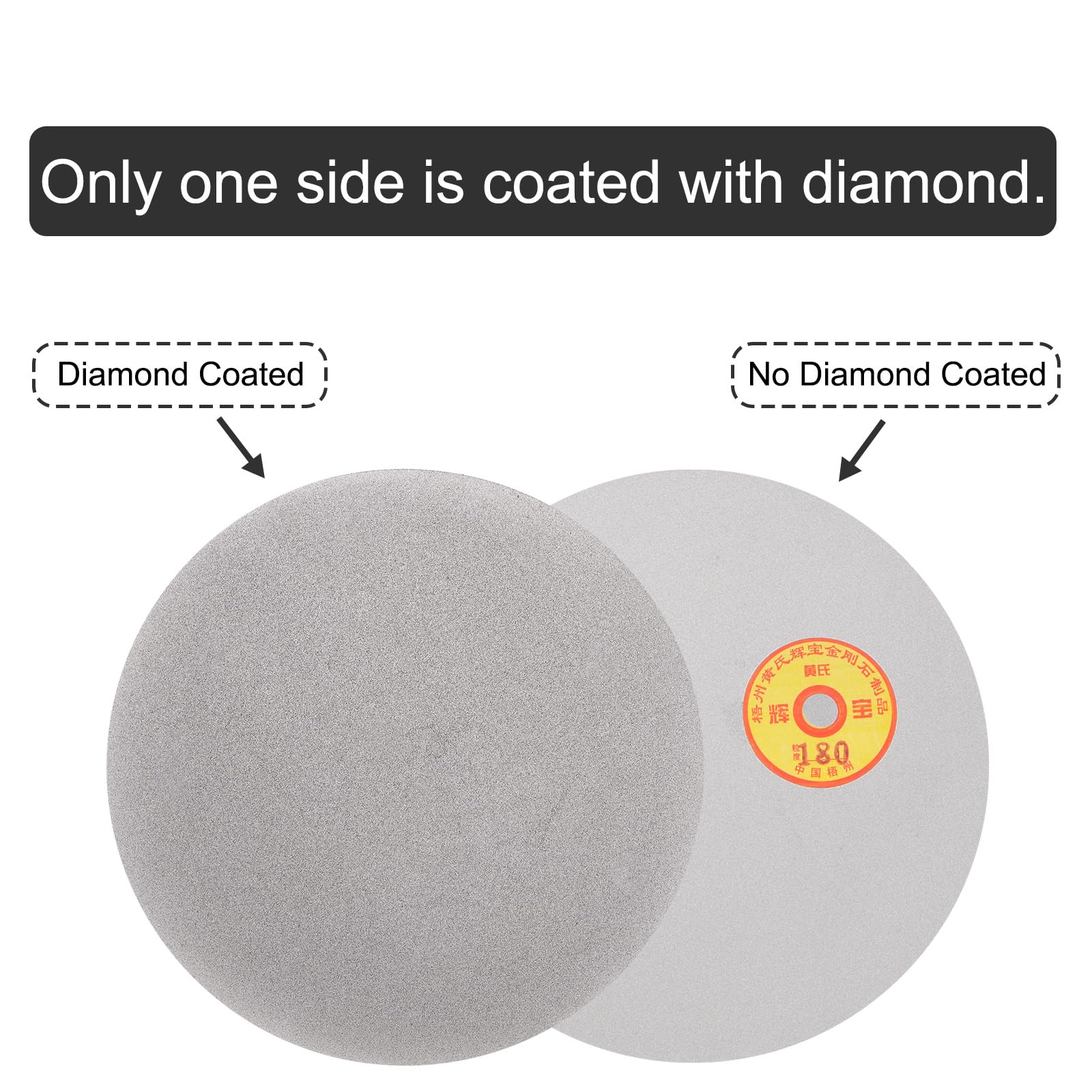 uxcell Disco de lijado de diamante, grano 180, sin agujero central, disco de pulido plano, rueda abrasiva para azulejos de piedras preciosas, porcelana, vidrio, piedra y metal