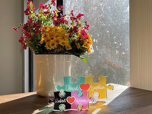 Miniatura 9 de Personalized Puzzle Name Sign for Couples, Valentines Day Gifts for Her Him, 0.45in Thick Acrylic - Love Is The Piece That Holds Us Together,