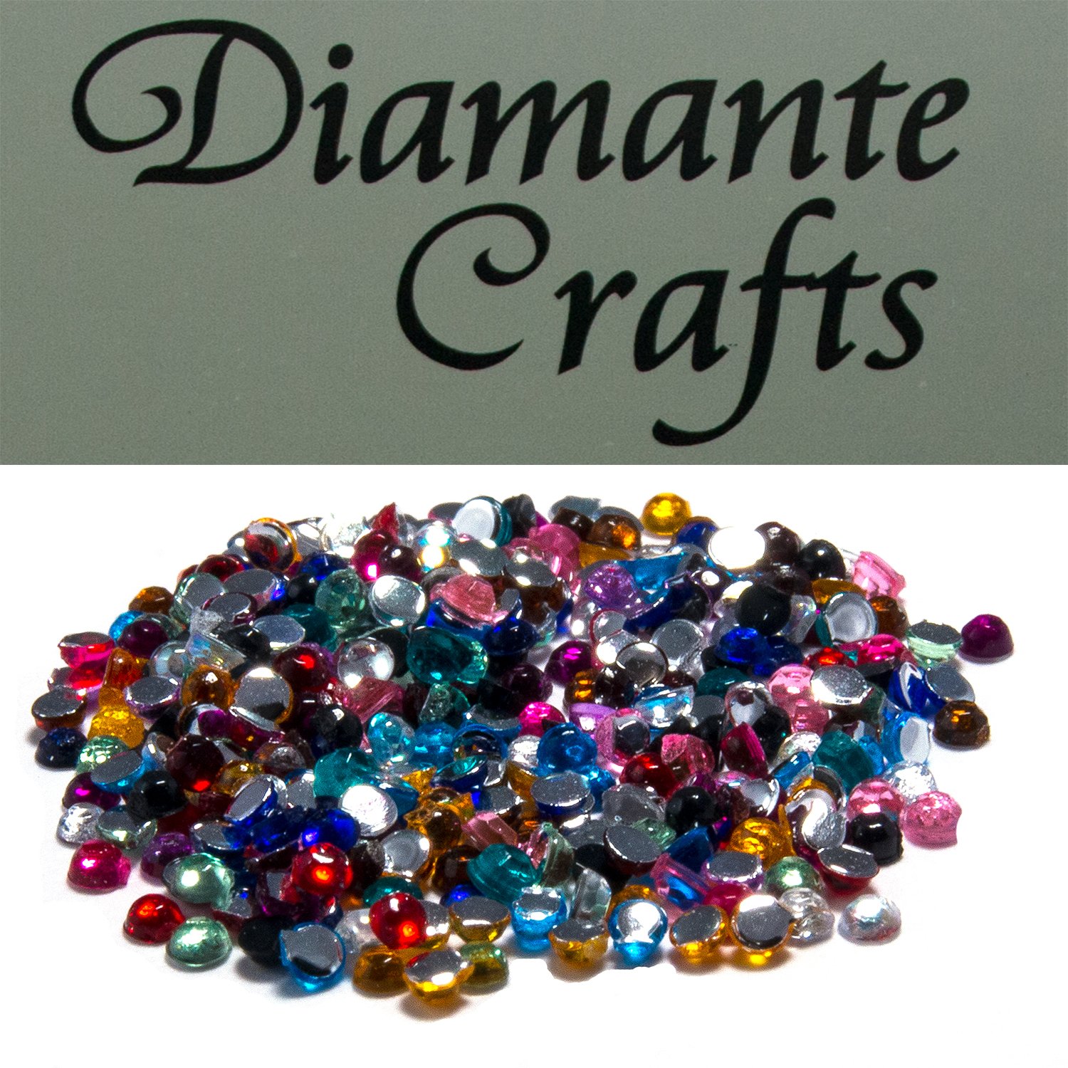 300 x 1mm Mixed Colours Diamante Loose Round Flat Back Rhinestone Craft Gems Created Exclusively for Diamante Crafts