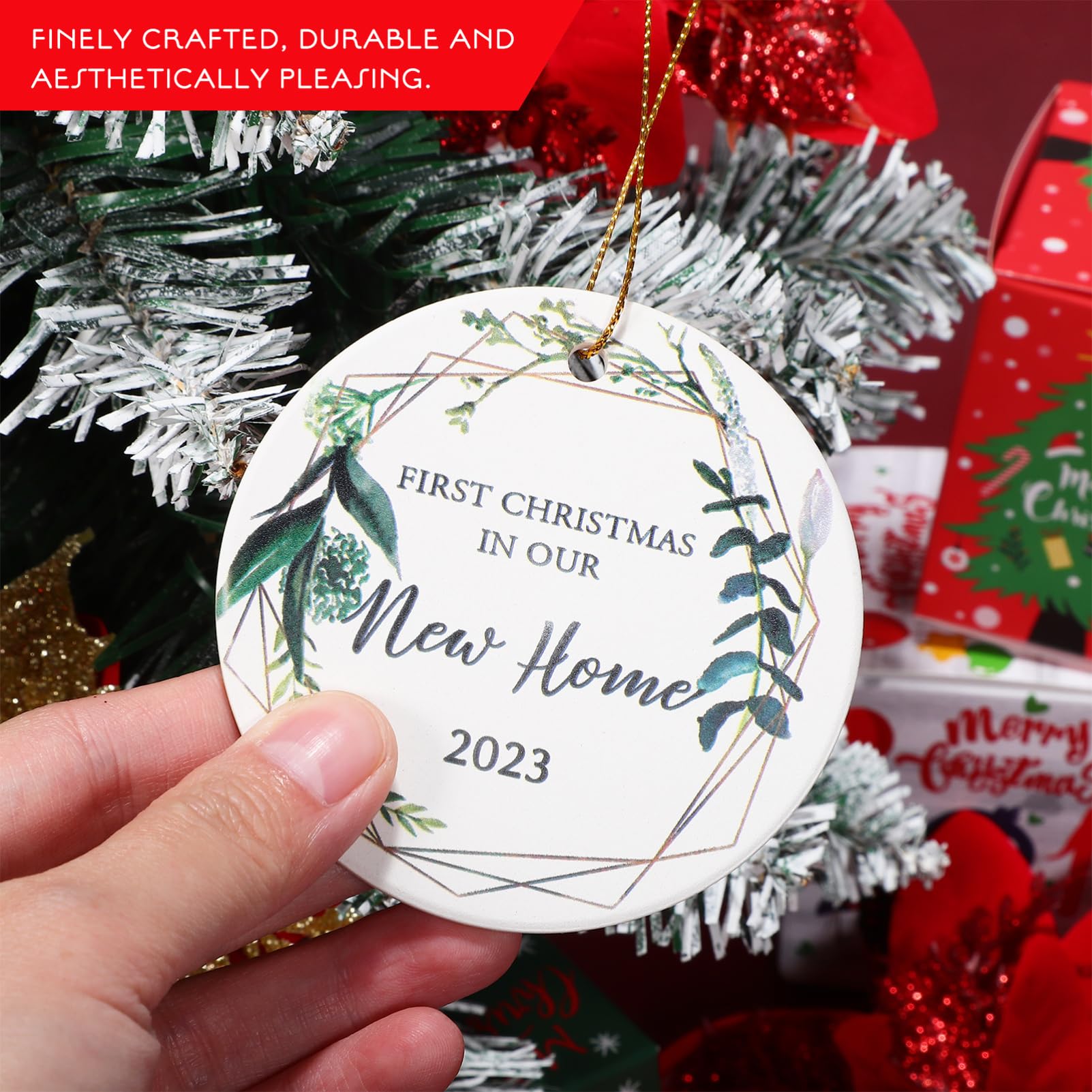 PRETYZOOM 4 Juegos Adornos Navideños Colgantes para Árbol De Navidad Adornos Navideños para Exteriores Pegatinas para Interiores Ganchos para Ventanas Decoración Navideña 3 Piezas * 4