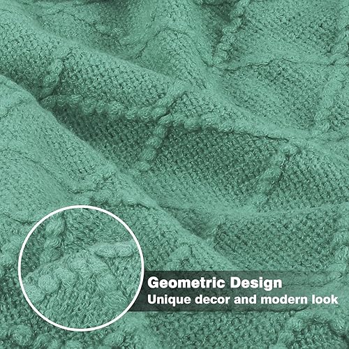 Miniatura 3 de Manta de punto con borla, suave y acogedora manta con flecos para sofá cama, cama, ligera, decorativa, moderna, texturizada para todas