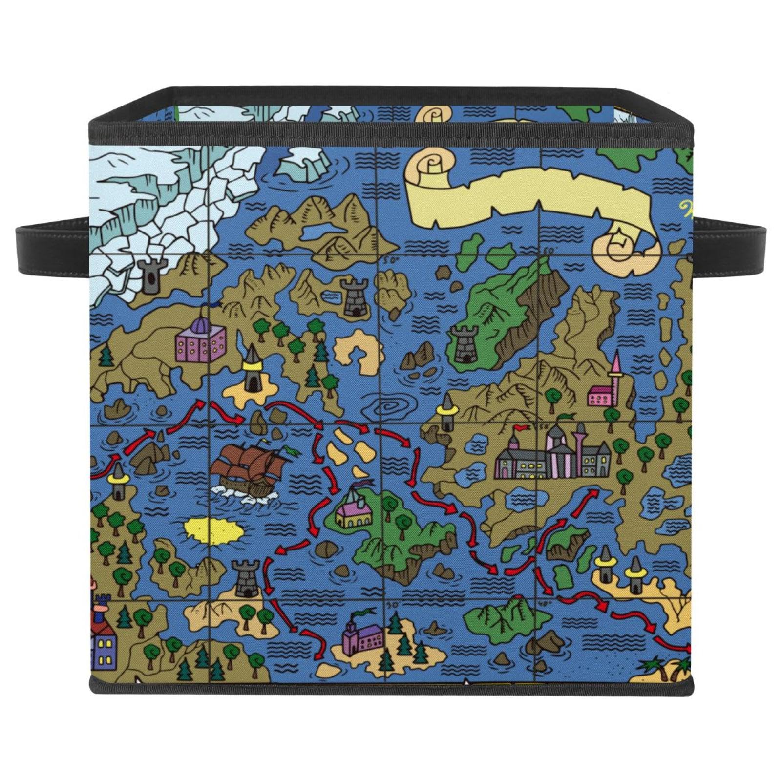 Cube organisateur en tissu pliable pour placard et chambre d'enfant motif pirate
