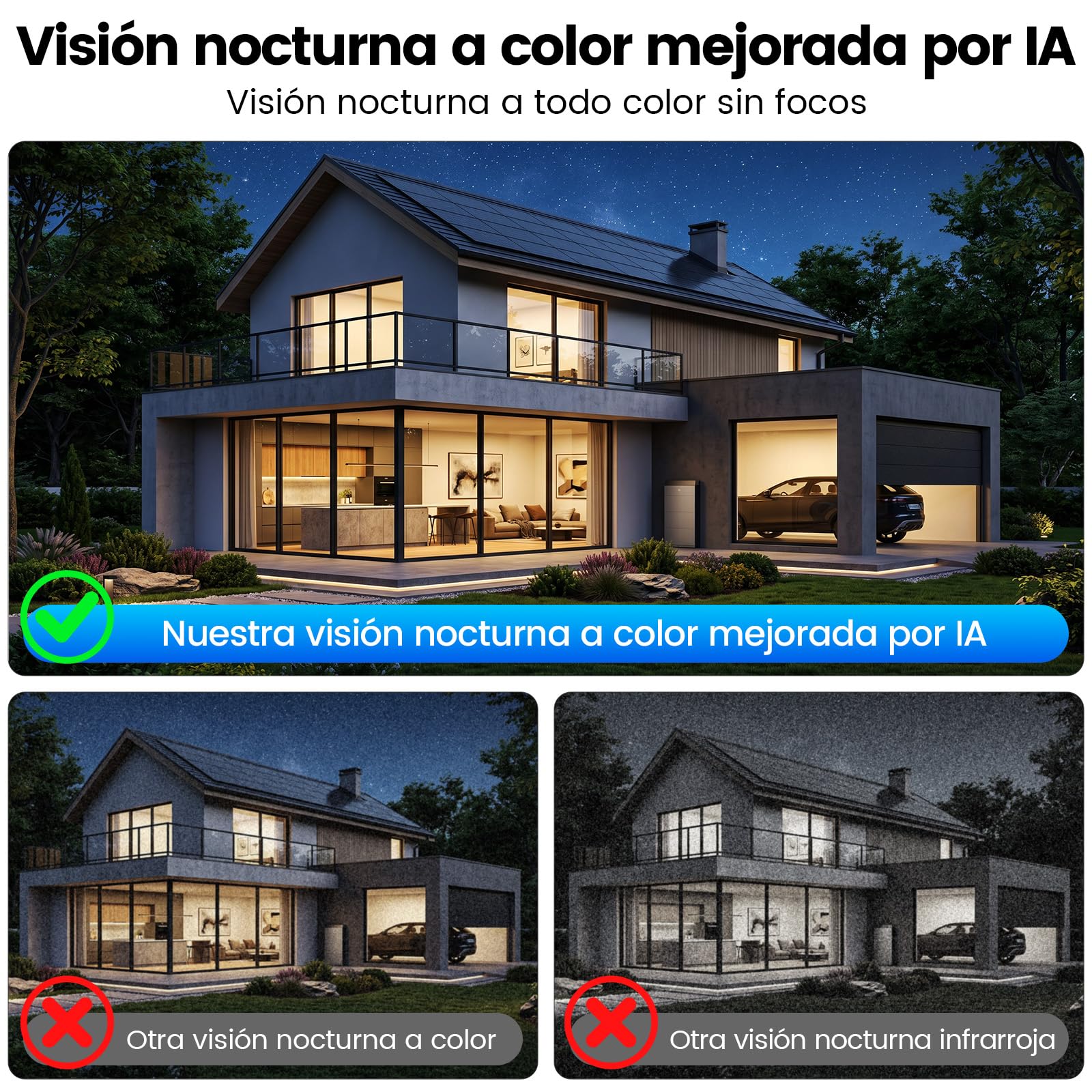 Camara Vigilancia WiFi Exterior Bateria 5200mAh-Almacenamiento en la Nube Gratuito, Montaje Magnético Camara Vigilancia Exterior 5GHz&2,4GHz WiFi,Detección de Movimiento,Visión Nocturna Color IA, IP66