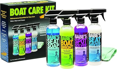 Babe's Boat Care Kit  Juego completo de limpieza y protección de barcos para nuevos propietarios  Incluye Boat Bright, jabón de asiento,