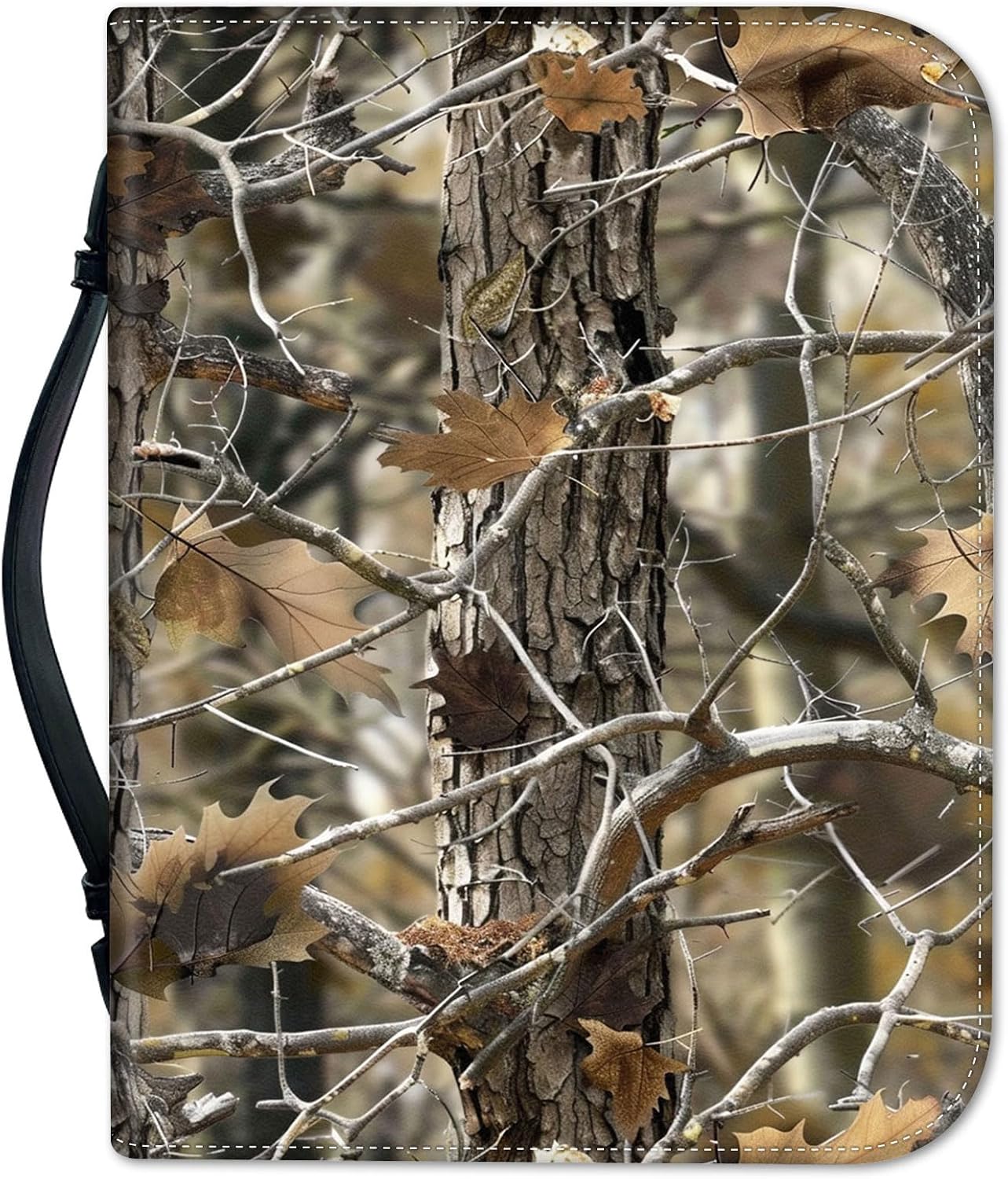 PU Leather Bible Cover Case for Women and Men, Forest Camouflage Bible Bag for Men, Large Bible Bags for Women, Church Book Carrying Case