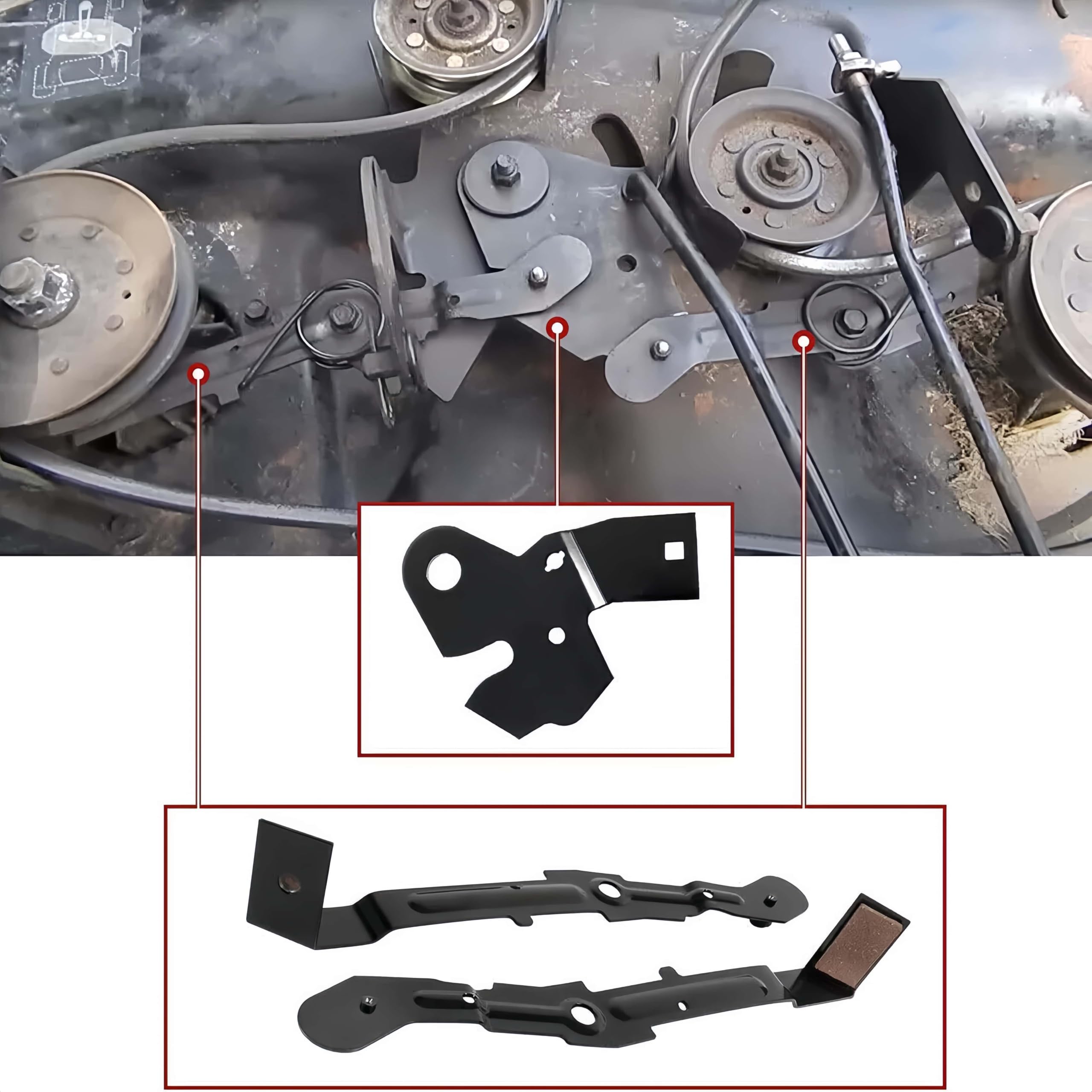532151785 532184907 532155046 - Kit de leva de rodillo de soporte de brazo para AYP/Husqvarna/Craftsman LT1000 LT2000