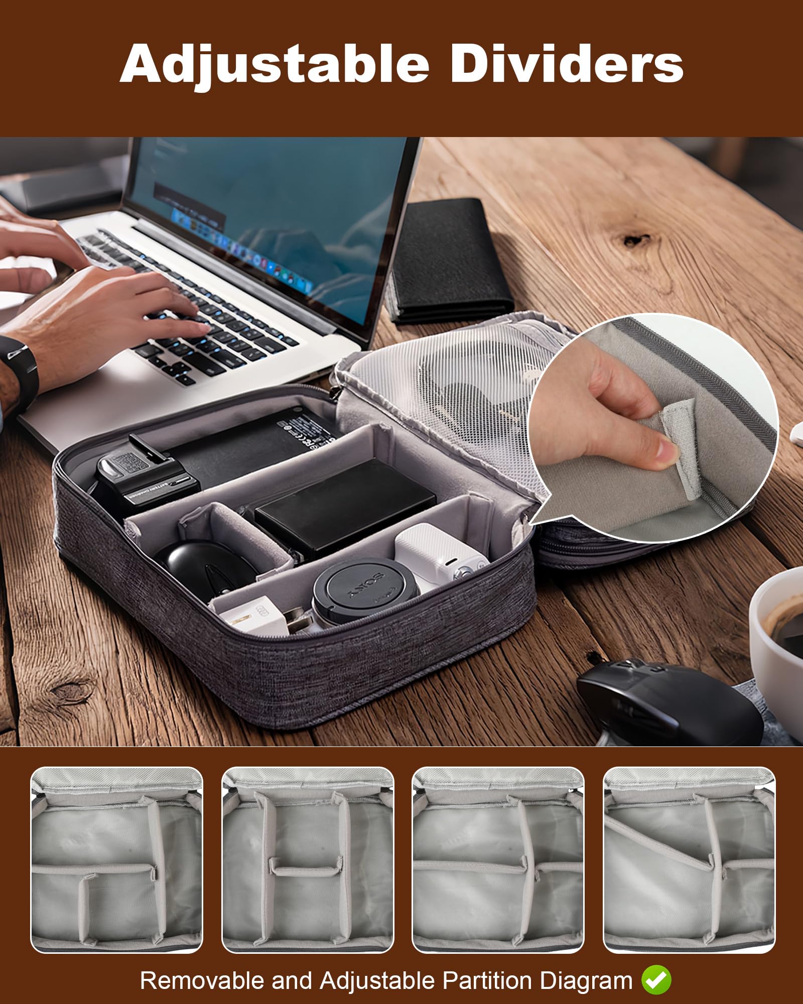 Organizer, torba na kabel, torba na podróż i do domu, 3-warstwowe etui elektroniczne o dużej pojemności, wodoszczelne i odporne na uderzenia, idealne na kable, iPada, ładowarkę, telefon komórkowy