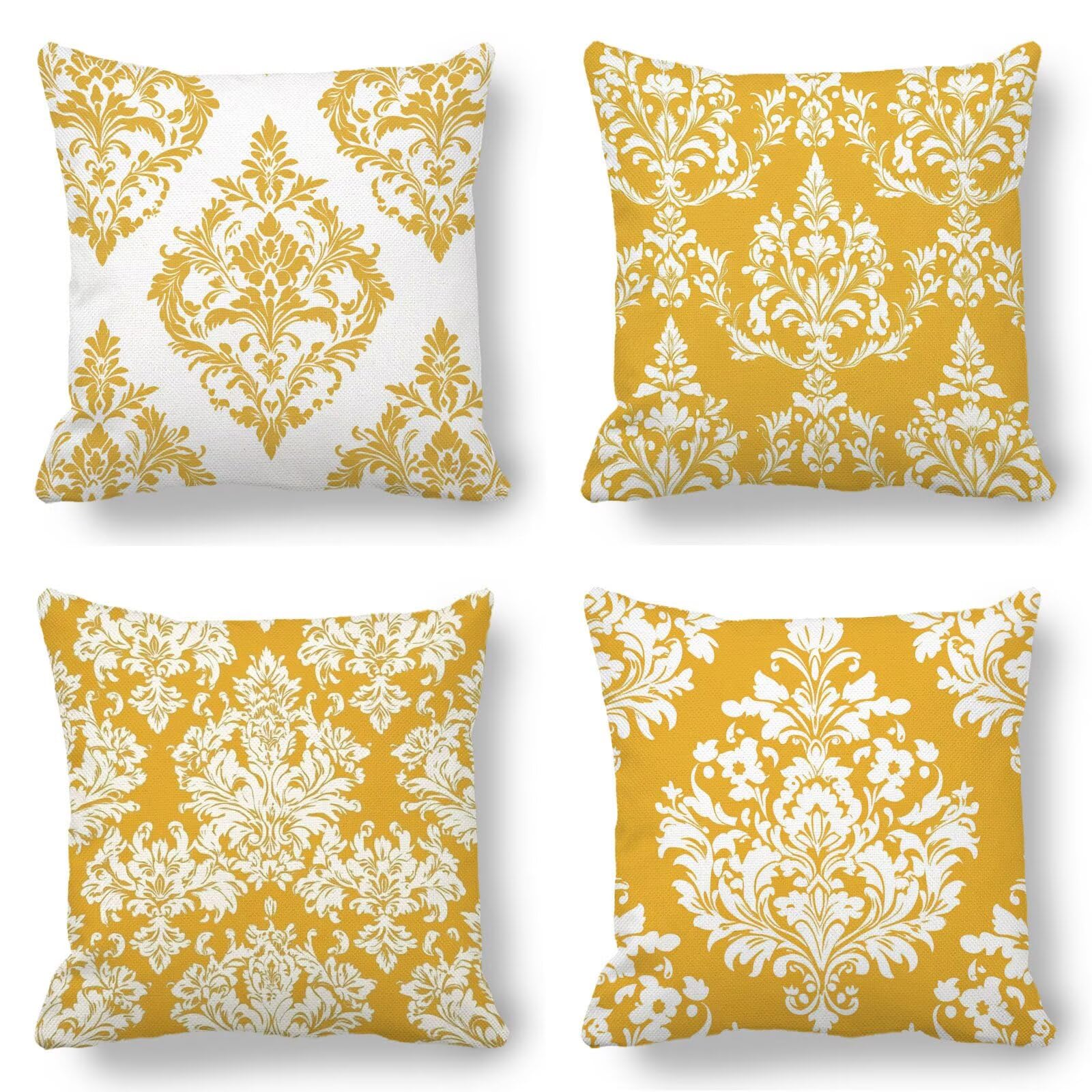 Housse Coussin 40x40 cm Impermeable Jaune pour Amenagement Terrasse Boheme