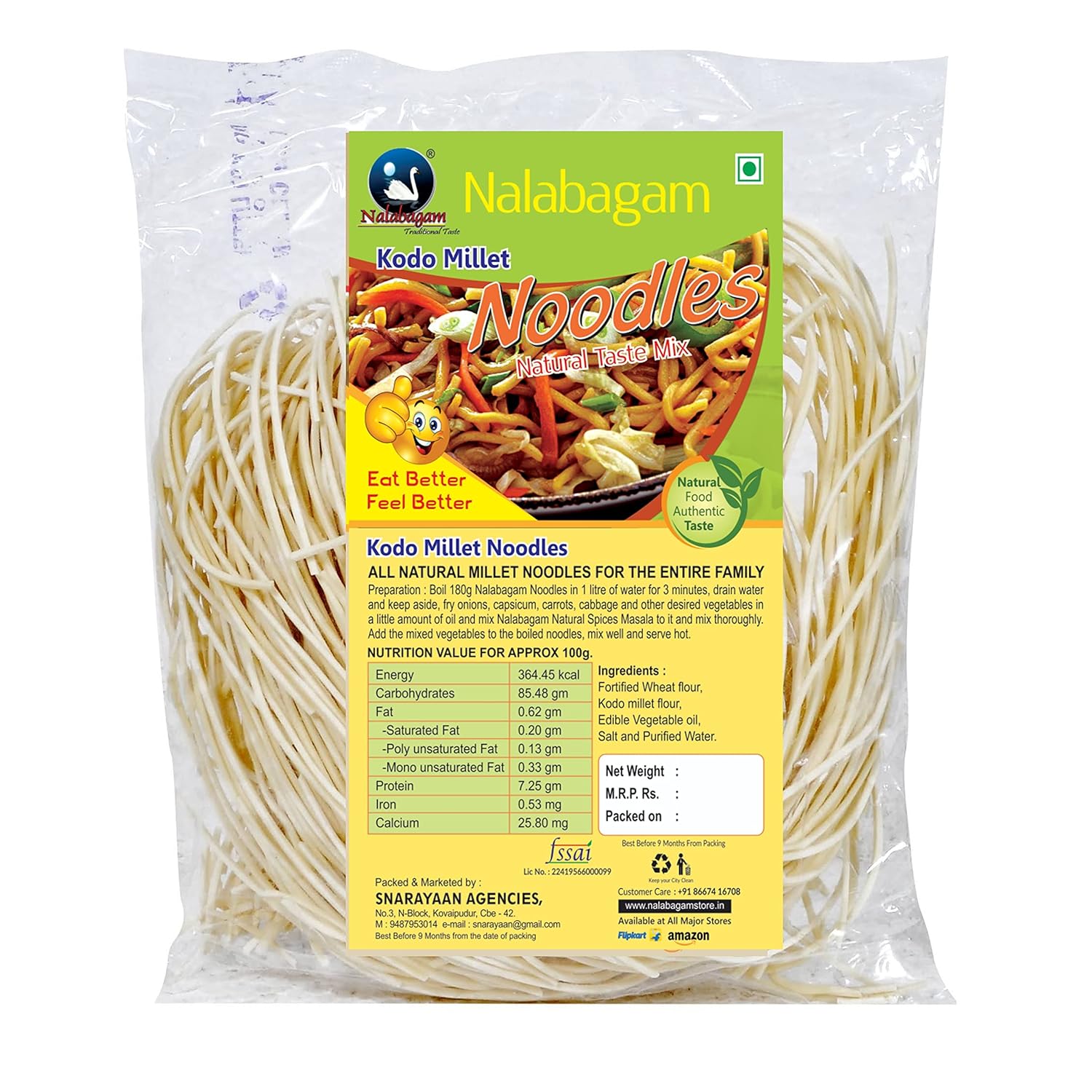 Nalabagam Kodo Millet Noodles 180g Amazon.in Grocery & Gourmet Foods