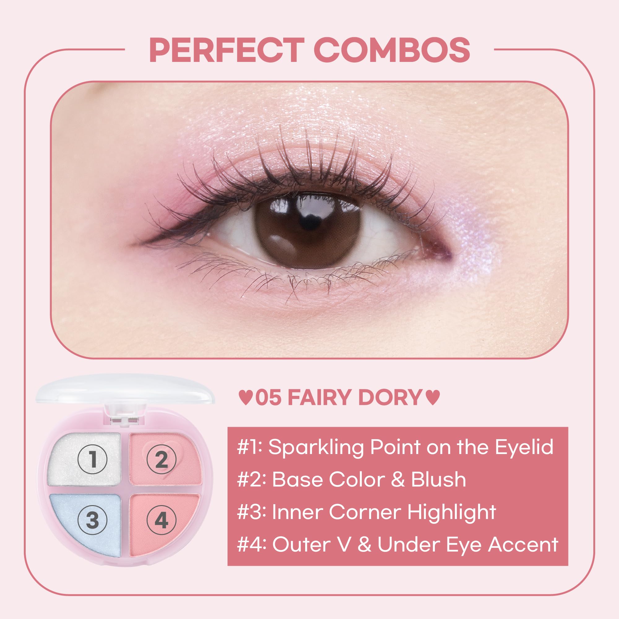 COLORGRAM TINTIN DORY EYESHADOW PALETTE 05 FAIRY DORY | 4 Color Compact Palette with Silky Smooth Texture | Travel-Friendly Collectible with Vibrant Shades | Ideal for Daily Glam or Bold Looks | Vibrant Shades, Silky Smooth Texture, Travel-Friendly, Daily Glam, Bold Looks, Collectible