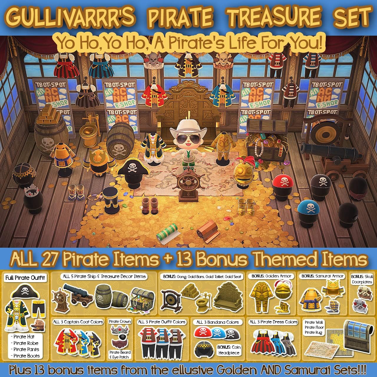 ACNH Special Item Pack Pirate Treasure Set All 40