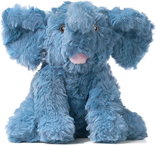 Hopearl Adorable juguete de elefante de ternero de peluche, diseño de elefante, ultrasuave, para niños, niñas, niños pequeños, azul, 9 pulgadas
