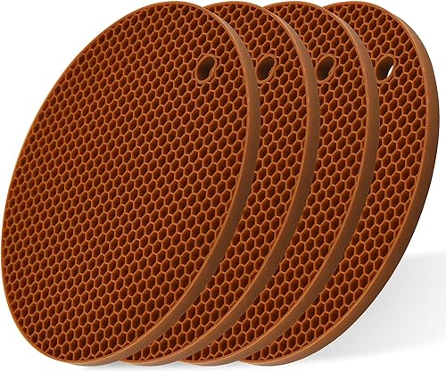 Miniatura 10 de Smithcraft Salvamanteles de silicona para platos calientes, ollas y sartenes, almohadillas calientes antideslizantes para cocina, alfombrillas