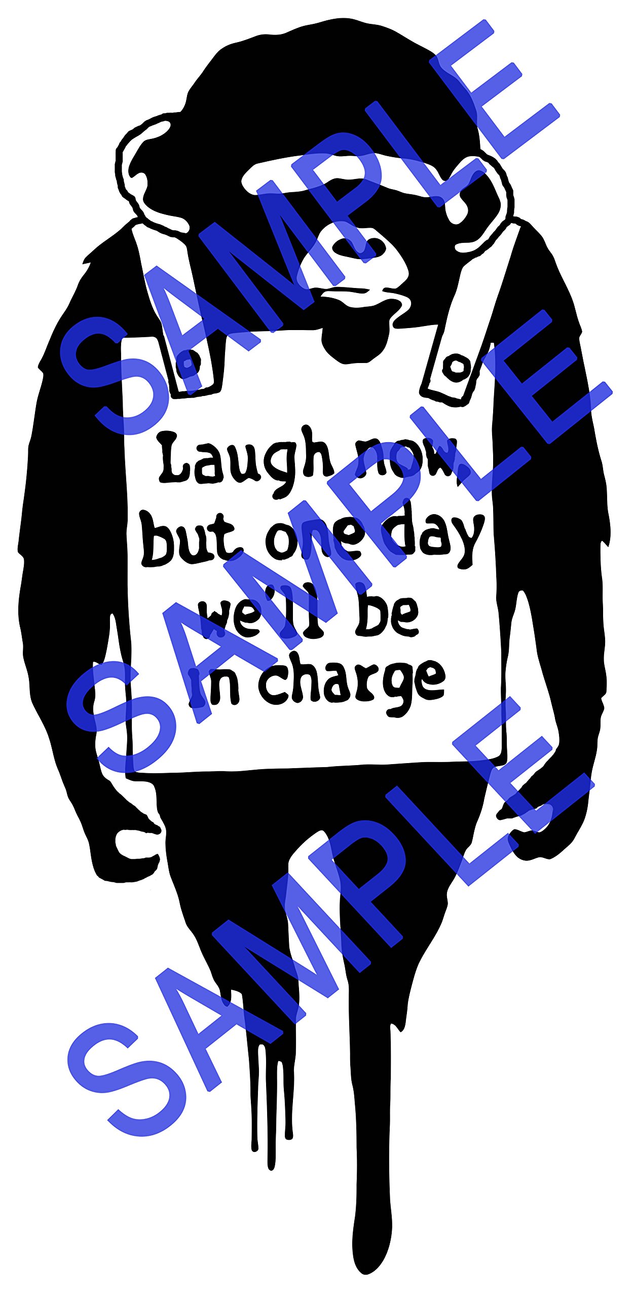 Banksy Affe Schablone _ 'Lachen Jetzt Aber Eins Tag We'Ll Sein IN