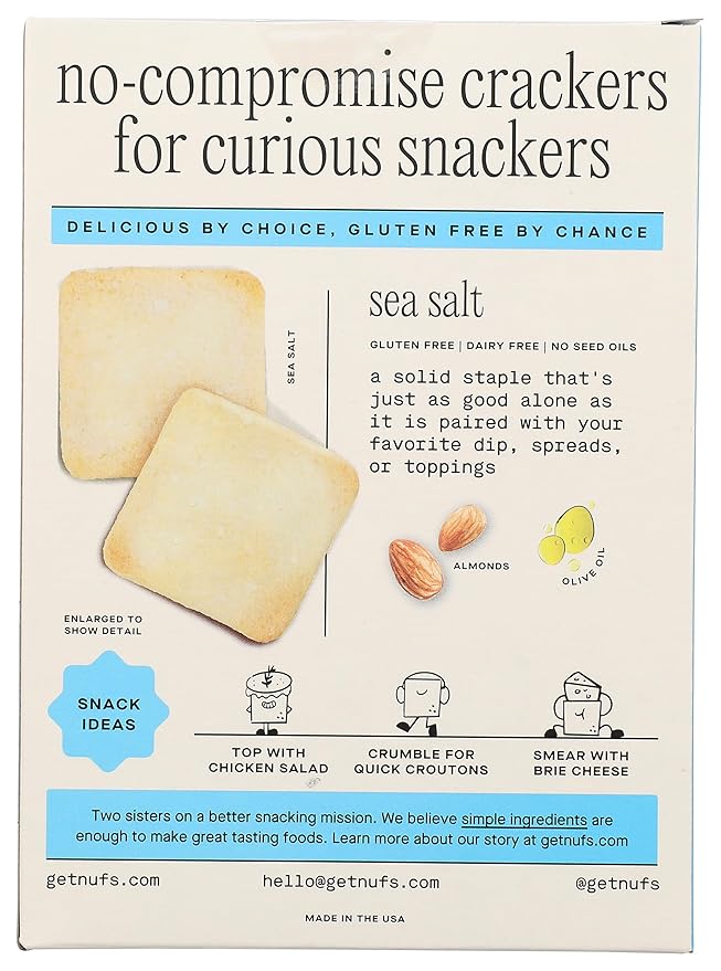 Nufs Crackers Crispy Sea Salt 4.25 oz miniatura 3