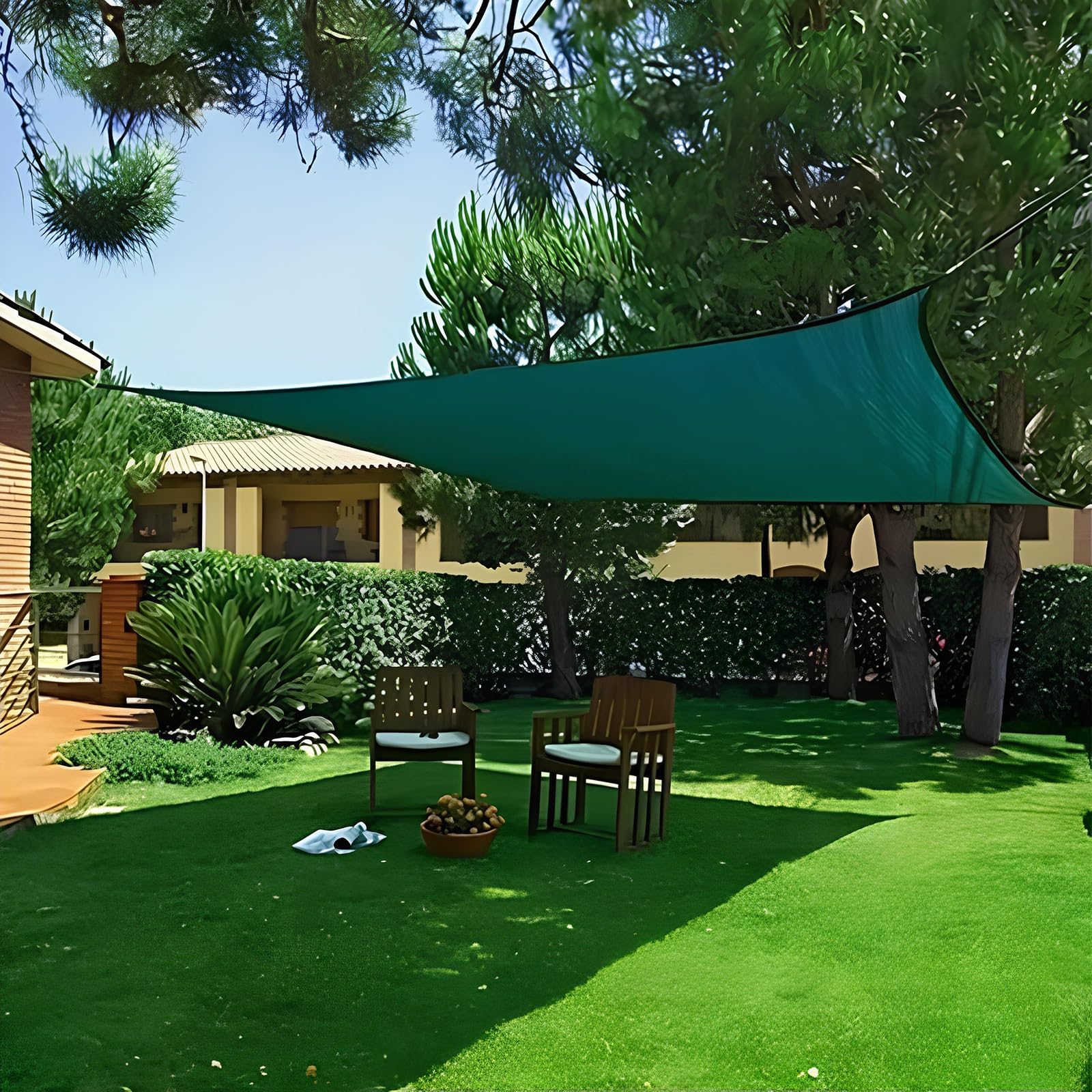 GardenOdporna na promieniowanie UV plandeka siatkowa na zewnątrz, na patio, oddychająca osłona z przelotkami, idealna do hodowli roślin, kurczaków i psów, 6 x 10 m
