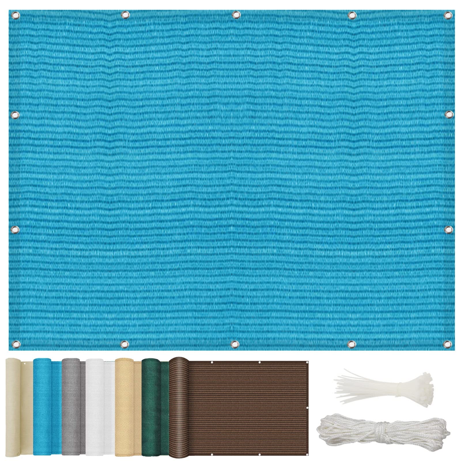 Sunscreen Awning Canopy 1.2 x 7.5 m Pergola Covers, Shade Netting, Right Angle Sail, Rectangle Canopy UV Sun Wind Protection HDPE for Garden Beach Patio, Blue — image 1