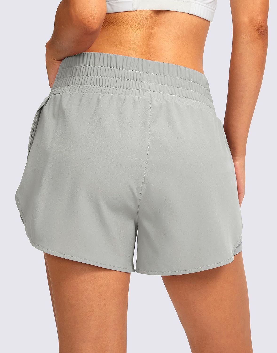 Soothfeel Women's 2 in 1 Running Shorts High Waisted Athletic Shorts Exercise Gym Workout Shorts for Women with Pockets - Image 4