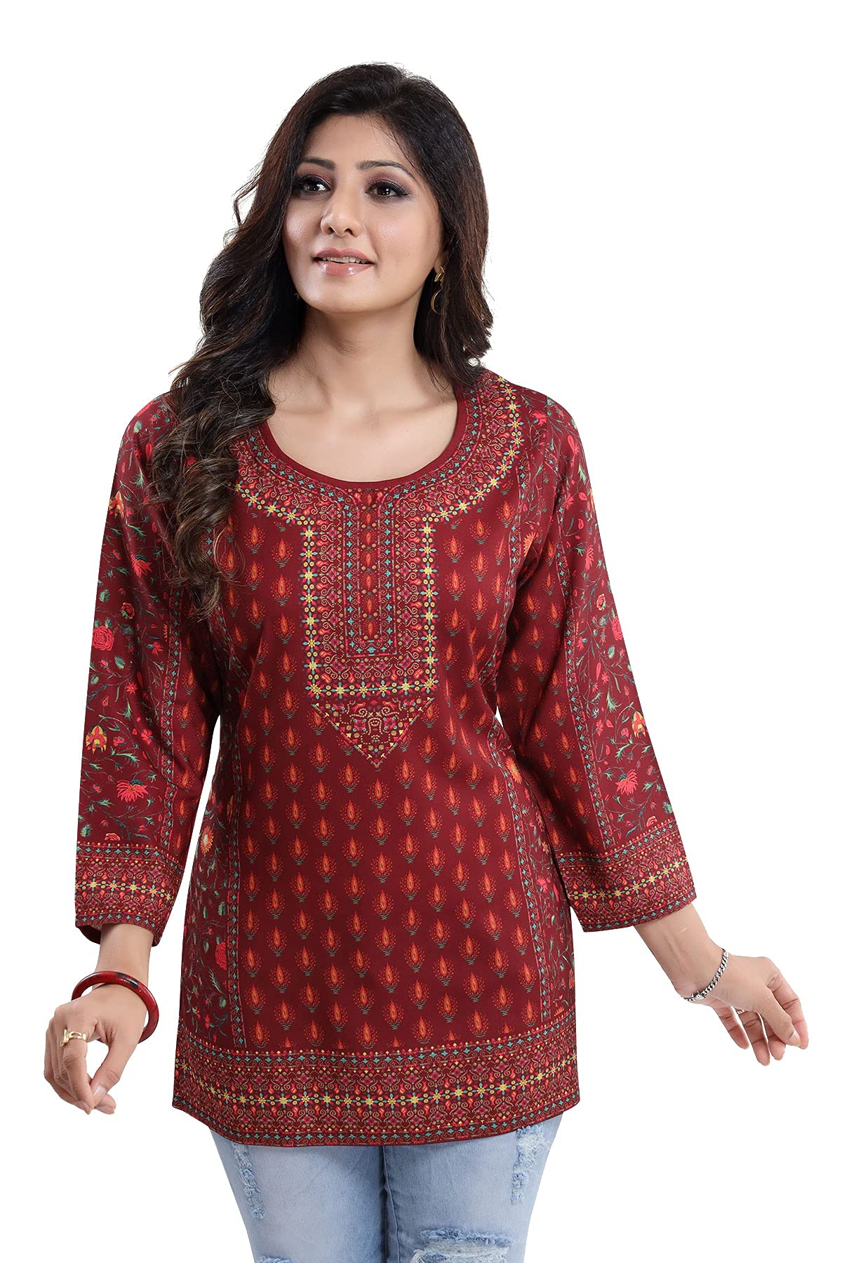 meher Impex Women's Girls Poly Crepe Digital Printed Top-picture-55