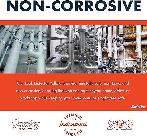 Miniatura 5 de Made Here Co. Detector de fugas amarillo - Detección de fugas multiusos de acción rápida para aplicaciones de alta y baja temperatura en sistemas de