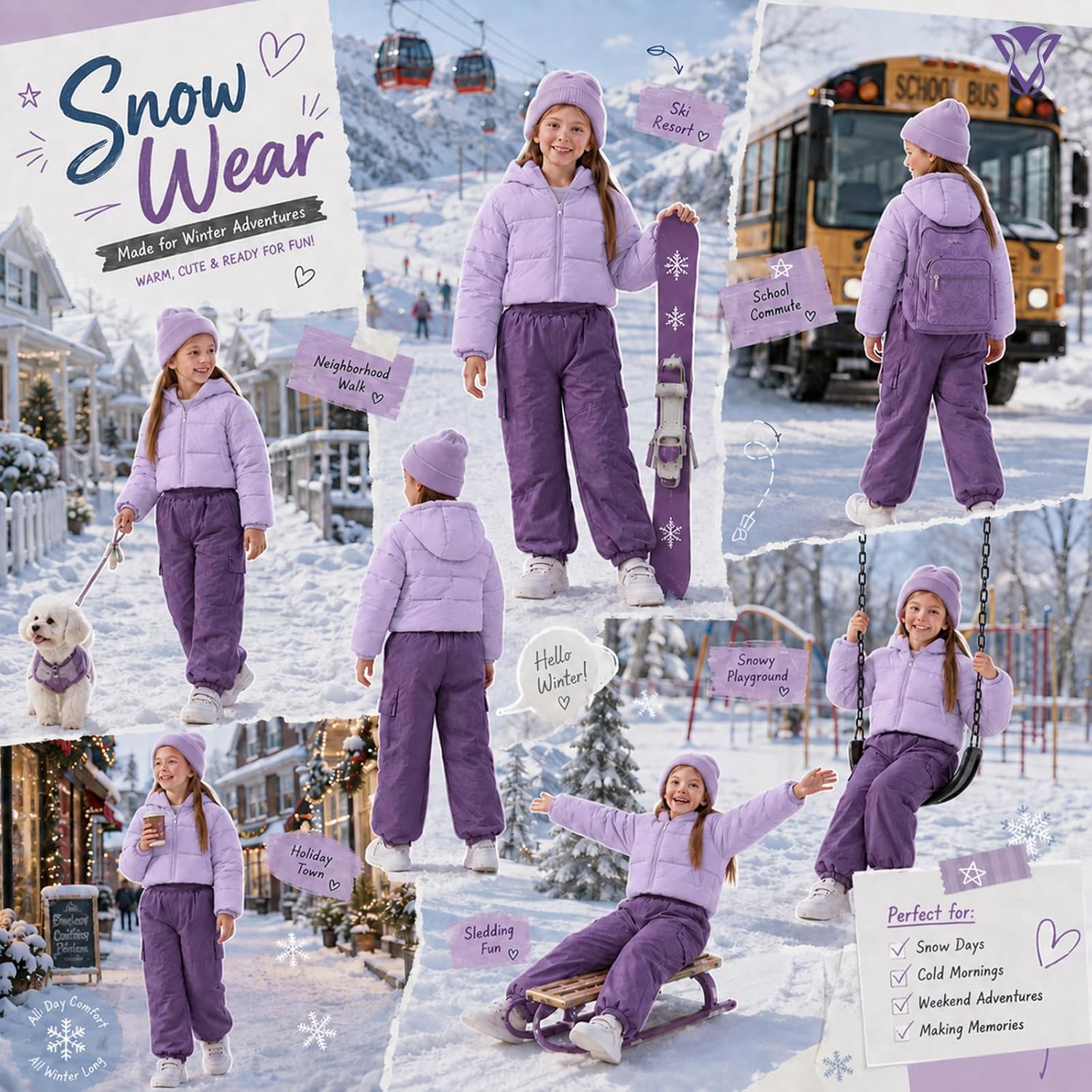 UVIPC Toddler Infant Snow Pants Boys Girls Waterproof Winter Ski Pant