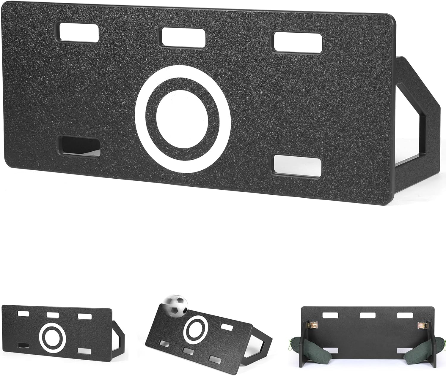 WARMOUNTS Large Soccer Rebounder Board, 40'' x 16'' Soccer Kick Back Trainer Board with 2 Sandbags, 2 Adjustable Angles Portable Soccer Wall Rebounder for Control, Passing and Shooting Practice