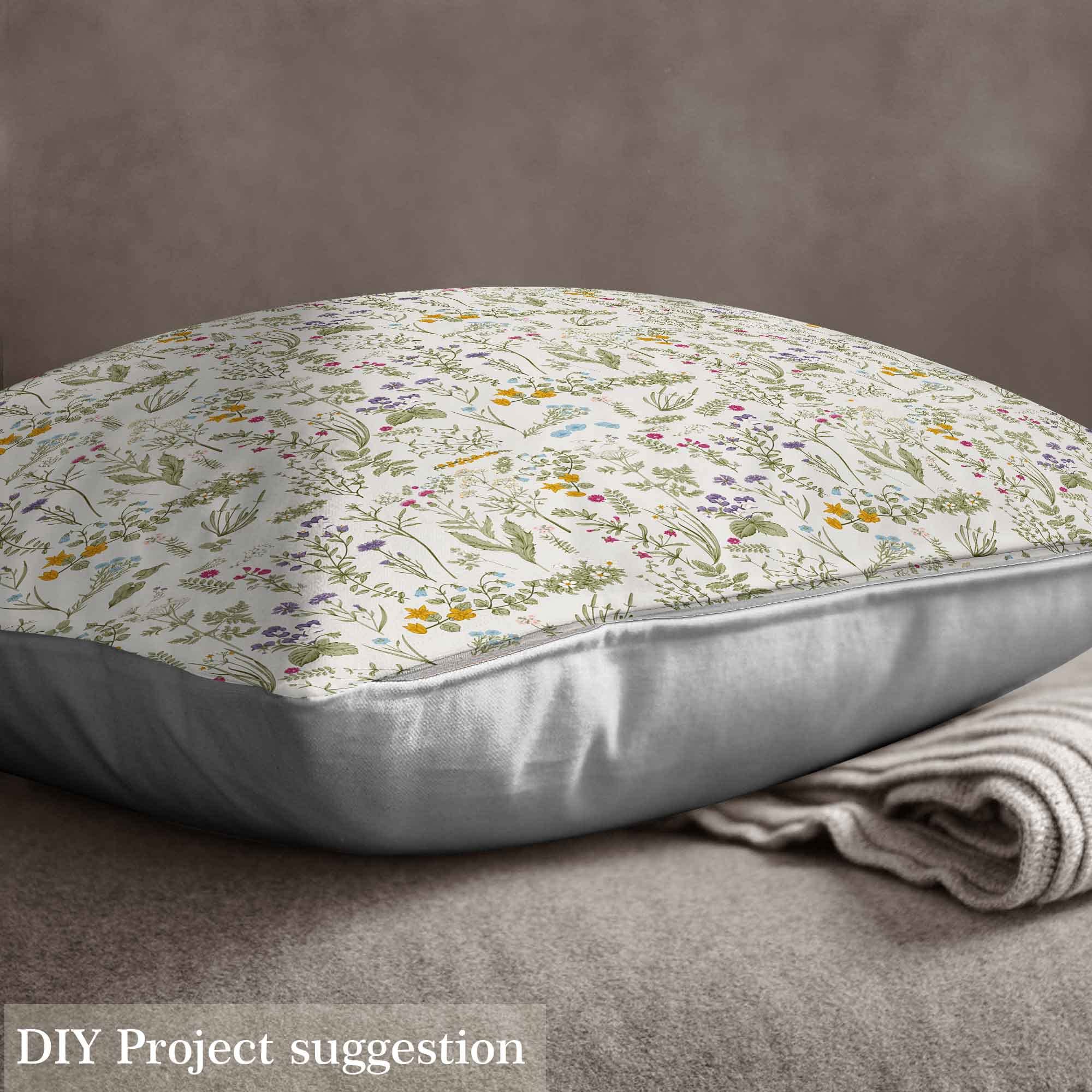 Floarl Upholstery Fabric by The Yard,Farmhouse Flowers Reupholstery Fabric for Chairs,Garden Floral Botanical Waterproof Outdoor Fabric,5 Yards,(L460*W150cm) Purple Green - Image 3