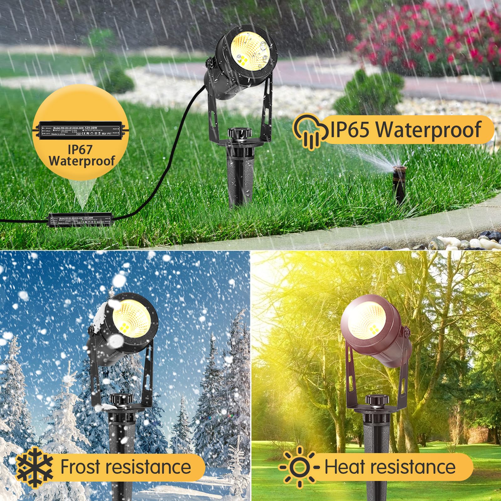 B-right Garden Spike Lights, 8in1 12V Garden Lights Mains Powered, 27M Extendable LED Outdoor Lights Mains Powered - Image 2