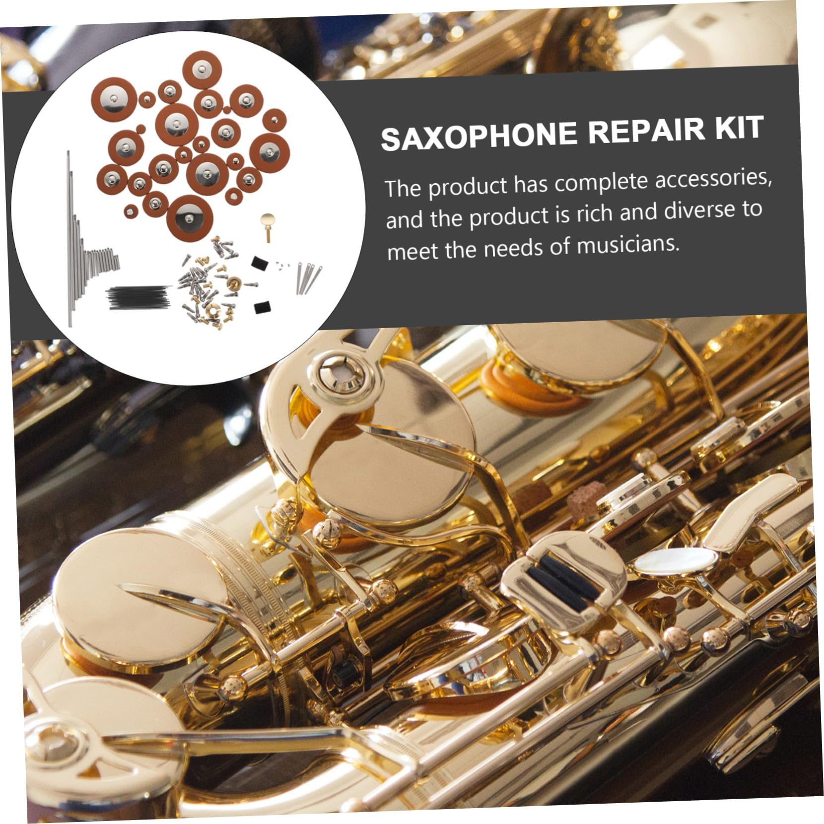 SOLUSTRE Altsaxophon Reparaturset mit Schrauben Federn und Polsterersatz aus Wolle und Metall Selbstgemacht Saxophon Ersatzteile für Blasinstrumentenwartung Zufällige Farbe