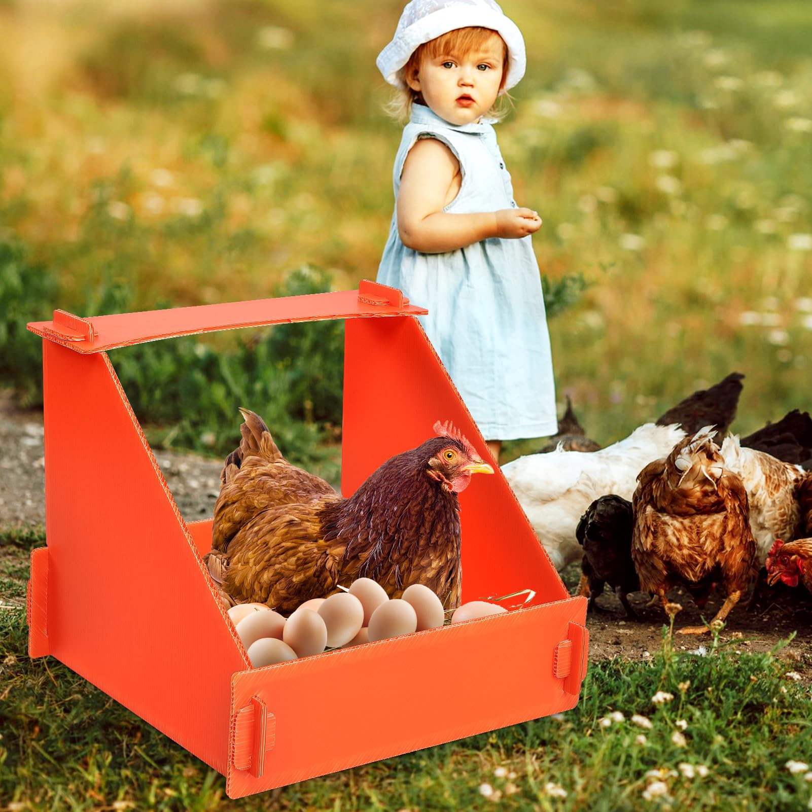 EARTHSON Nistkasten Für Hühner – Legekasten Aus Kunststoff, 27,9x27,9x42,9 Cm, Weiß, Auch Für Enten & Geflügel
