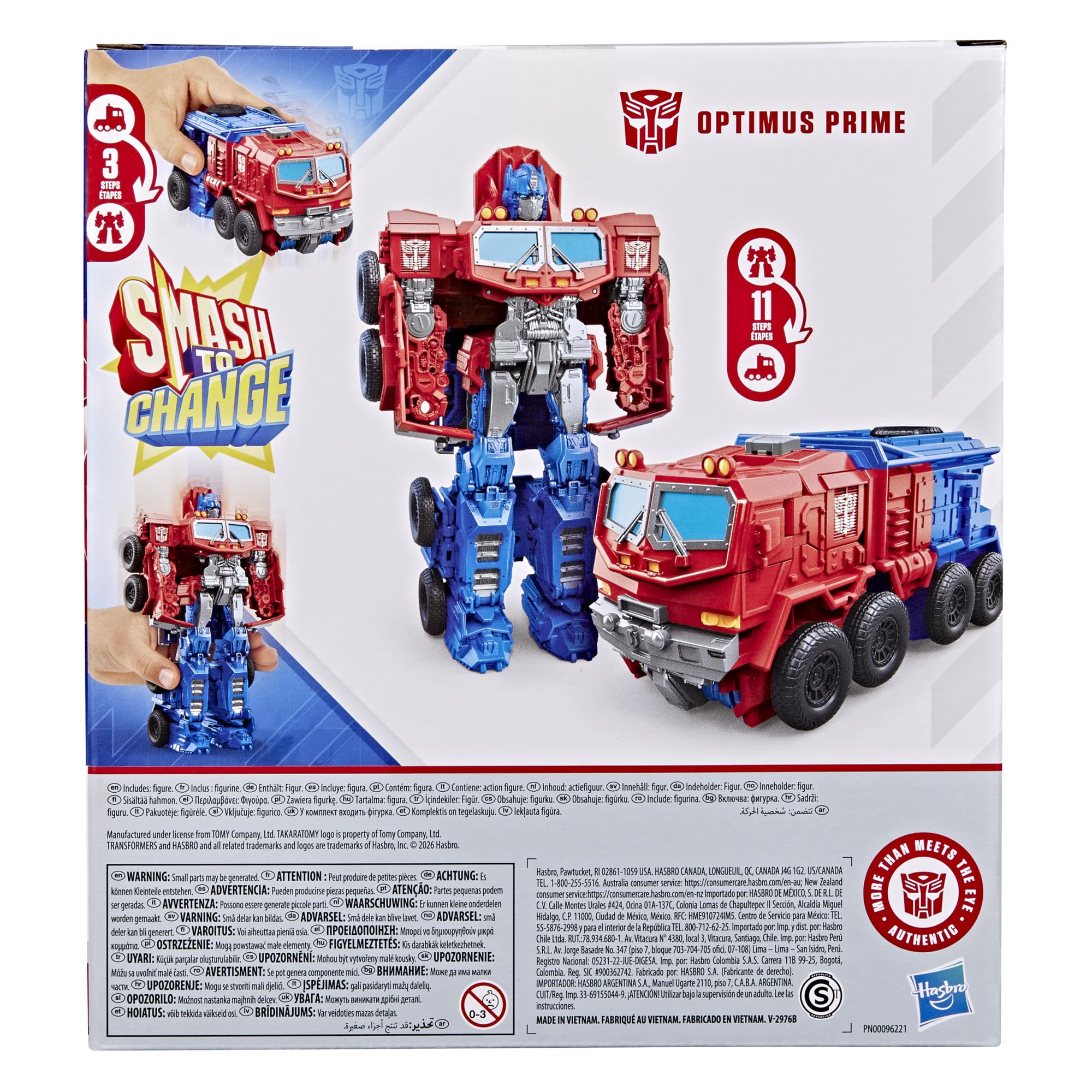 Transformers Smash Changers Optimus Prime Action-Figur, lässt Sich vom Roboterspielzeug in einen Truck verwandeln, ab 6 Jahren