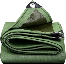 Lona verde resistente de 600 g/m², impermeable, de 1 x 2 m a 5 x 6 m, con ojales, ideal para camping, fundas de muebles al aire libre, sábana de suelo, multiusos, color verde