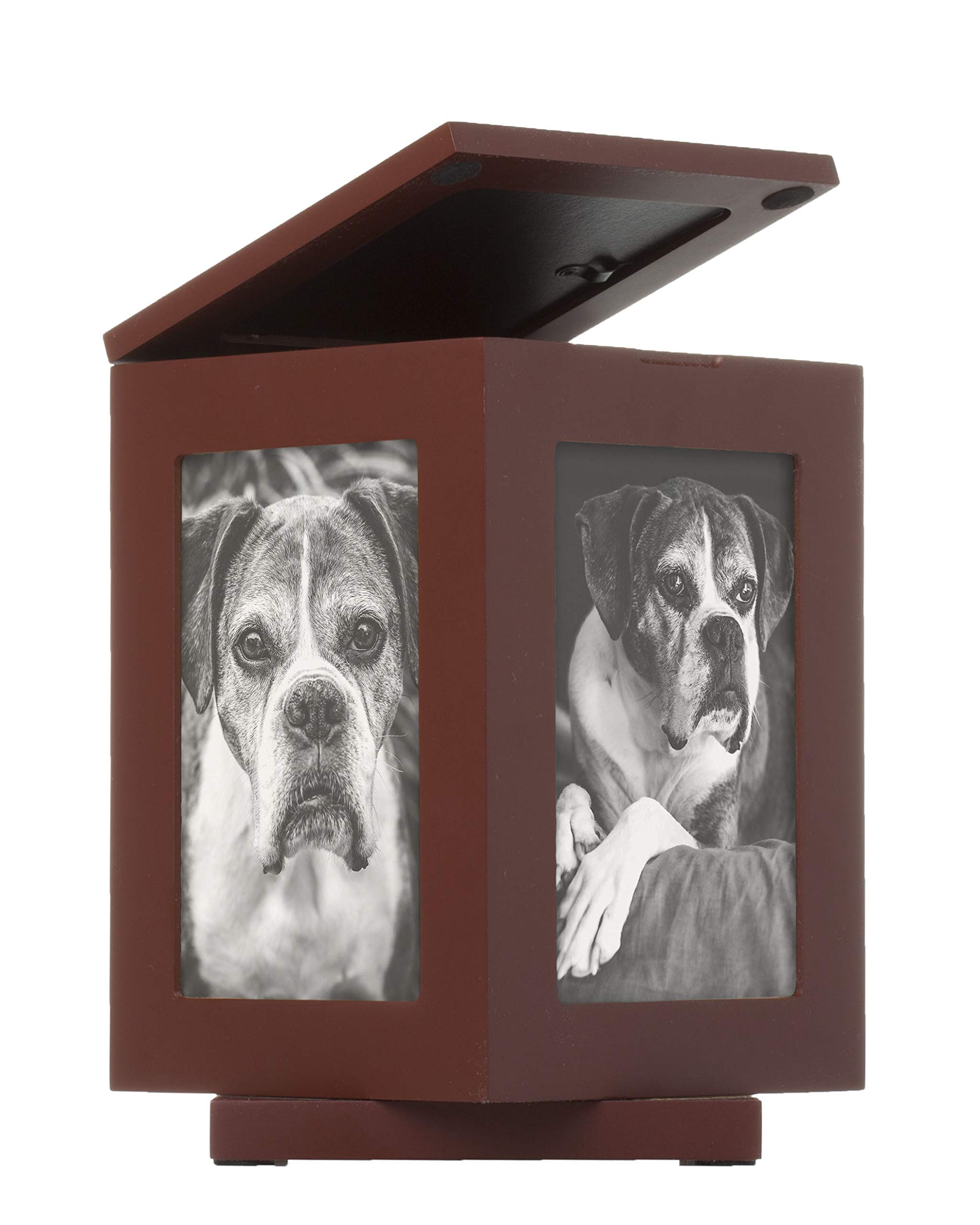 PearheadRotating Pet Photo Memory Box and Ink Kit for Paw Print, Pet Memorial, Espresso