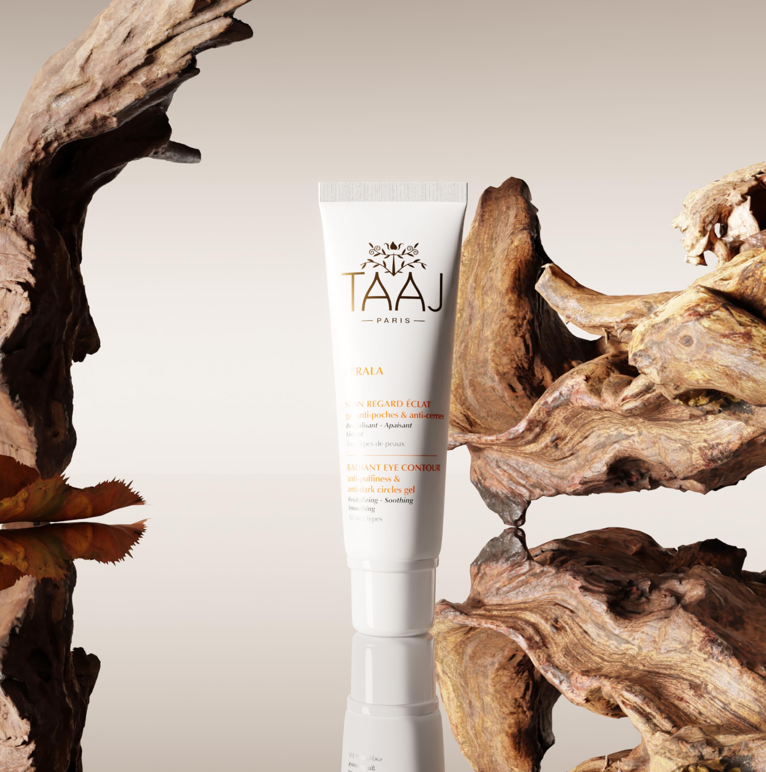 TAAJ | Soin Regard Éclat - KERALA | Gel Anti-Poches & Anti-Cernes | Atténue les marques liées à la Fatigue & Stress | Riche en actifs Régénérants | Lisse le contour de l’oeil| Aloe Vera | 30 ml