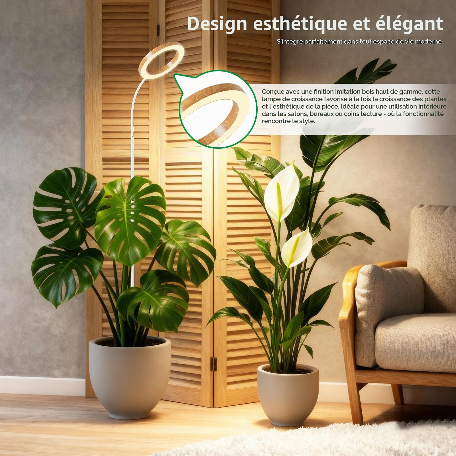 Niello Lampe Croissance Plante Plein Spectre avec Support Intérieur