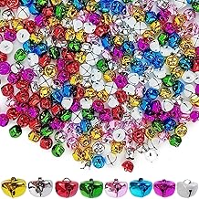 TIHOOD 128PCS 0.6inch Jingle Bells 3/5Inch Craft Bell Bulk for Christmas Home and Pet Decorations Xmas Decor Party Favors Supplies 8 Colors
