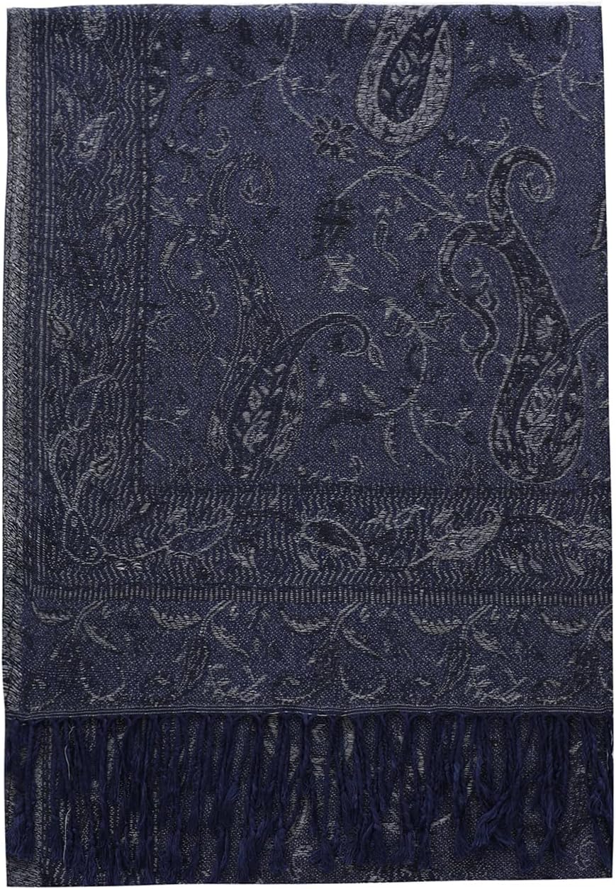 Umjetnost Womens Soft Silky Pashmina Rave Scarf Paisley Pattern Pashmina Shawl Wrap with Fringes - Image 3